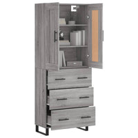 Thumbnail for Highboard Grau Sonoma 69,5x34x180 cm Holzwerkstoff