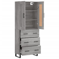 Thumbnail for Highboard Grau Sonoma 69,5x34x180 cm Holzwerkstoff