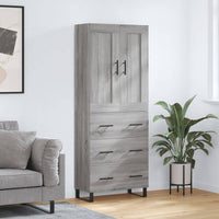 Thumbnail for Highboard Grau Sonoma 69,5x34x180 cm Holzwerkstoff