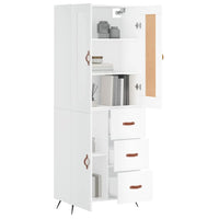 Thumbnail for Highboard Hochglanz-Weiß 69,5x34x180 cm Holzwerkstoff
