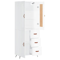 Thumbnail for Highboard Hochglanz-Weiß 69,5x34x180 cm Holzwerkstoff