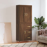 Thumbnail for Highboard Braun Eichen-Optik 69,5x34x180 cm Holzwerkstoff
