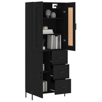 Thumbnail for Highboard Schwarz 69,5x34x180 cm Holzwerkstoff