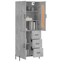 Thumbnail for Highboard Betongrau 69,5x34x180 cm Holzwerkstoff