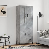 Thumbnail for Highboard Betongrau 69,5x34x180 cm Holzwerkstoff