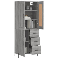Thumbnail for Highboard Grau Sonoma 69,5x34x180 cm Holzwerkstoff