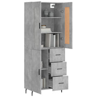 Thumbnail for Highboard Betongrau 69,5x34x180 cm Holzwerkstoff