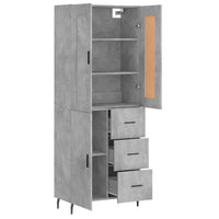 Thumbnail for Highboard Betongrau 69,5x34x180 cm Holzwerkstoff