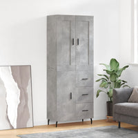Thumbnail for Highboard Betongrau 69,5x34x180 cm Holzwerkstoff