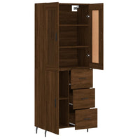 Thumbnail for Highboard Braun Eichen-Optik 69,5x34x180 cm Holzwerkstoff