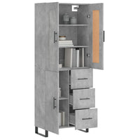 Thumbnail for Highboard Betongrau 69,5x34x180 cm Holzwerkstoff