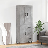 Thumbnail for Highboard Betongrau 69,5x34x180 cm Holzwerkstoff
