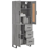 Thumbnail for Highboard Grau Sonoma 69,5x34x180 cm Holzwerkstoff