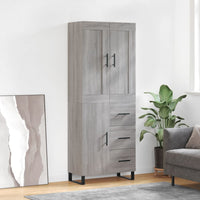 Thumbnail for Highboard Grau Sonoma 69,5x34x180 cm Holzwerkstoff