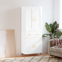 Thumbnail for Highboard Hochglanz-Weiß 69,5x34x180 cm Holzwerkstoff