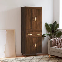 Thumbnail for Highboard Braun Eichen-Optik 69,5x34x180 cm Holzwerkstoff