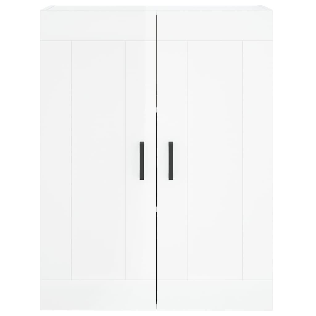 Highboard Hochglanz-Weiß 69,5x34x180 cm Holzwerkstoff
