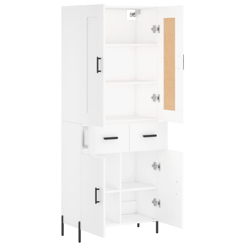 Highboard Weiß 69,5x34x180 cm Holzwerkstoff
