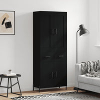 Thumbnail for Highboard Schwarz 69,5x34x180 cm Holzwerkstoff