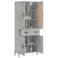 Thumbnail for Highboard Betongrau 69,5x34x180 cm Holzwerkstoff