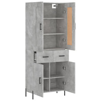 Thumbnail for Highboard Betongrau 69,5x34x180 cm Holzwerkstoff