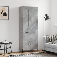 Thumbnail for Highboard Betongrau 69,5x34x180 cm Holzwerkstoff
