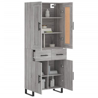 Thumbnail for Highboard Grau Sonoma 69,5x34x180 cm Holzwerkstoff