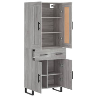 Thumbnail for Highboard Grau Sonoma 69,5x34x180 cm Holzwerkstoff