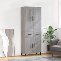 Thumbnail for Highboard Grau Sonoma 69,5x34x180 cm Holzwerkstoff