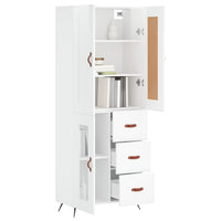 Thumbnail for Highboard Hochglanz-Weiß 69,5x34x180 cm Holzwerkstoff