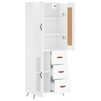 Thumbnail for Highboard Hochglanz-Weiß 69,5x34x180 cm Holzwerkstoff