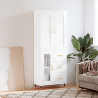 Thumbnail for Highboard Hochglanz-Weiß 69,5x34x180 cm Holzwerkstoff