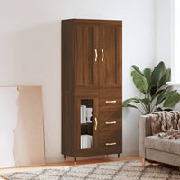 Thumbnail for Highboard Braun Eichen-Optik 69,5x34x180 cm Holzwerkstoff