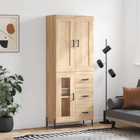 Thumbnail for Highboard Sonoma-Eiche 69,5x34x180 cm Holzwerkstoff