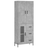 Thumbnail for Highboard Betongrau 69,5x34x180 cm Holzwerkstoff