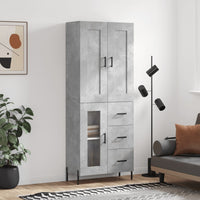 Thumbnail for Highboard Betongrau 69,5x34x180 cm Holzwerkstoff