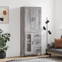 Thumbnail for Highboard Grau Sonoma 69,5x34x180 cm Holzwerkstoff