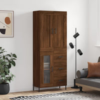 Thumbnail for Highboard Braun Eichen-Optik 69,5x34x180 cm Holzwerkstoff