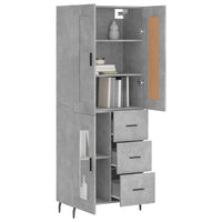 Thumbnail for Highboard Betongrau 69,5x34x180 cm Holzwerkstoff