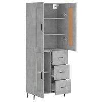 Thumbnail for Highboard Betongrau 69,5x34x180 cm Holzwerkstoff