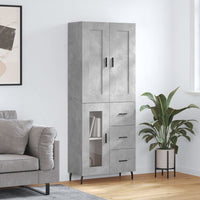 Thumbnail for Highboard Betongrau 69,5x34x180 cm Holzwerkstoff