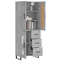 Thumbnail for Highboard Betongrau 69,5x34x180 cm Holzwerkstoff