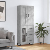 Thumbnail for Highboard Betongrau 69,5x34x180 cm Holzwerkstoff