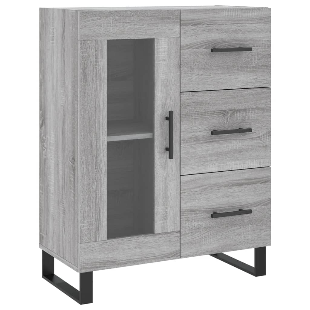 Highboard Grau Sonoma 69,5x34x180 cm Holzwerkstoff