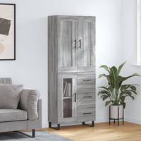 Thumbnail for Highboard Grau Sonoma 69,5x34x180 cm Holzwerkstoff
