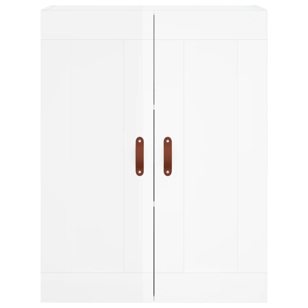Highboard Hochglanz-Weiß 69,5x34x180 cm Holzwerkstoff