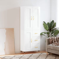 Thumbnail for Highboard Hochglanz-Weiß 69,5x34x180 cm Holzwerkstoff