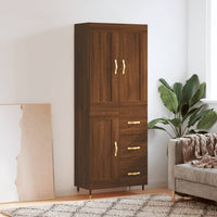 Thumbnail for Highboard Braun Eichen-Optik 69,5x34x180 cm Holzwerkstoff
