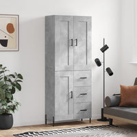 Thumbnail for Highboard Betongrau 69,5x34x180 cm Holzwerkstoff