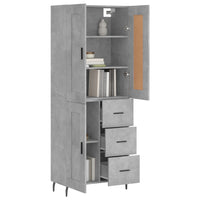 Thumbnail for Highboard Betongrau 69,5x34x180 cm Holzwerkstoff